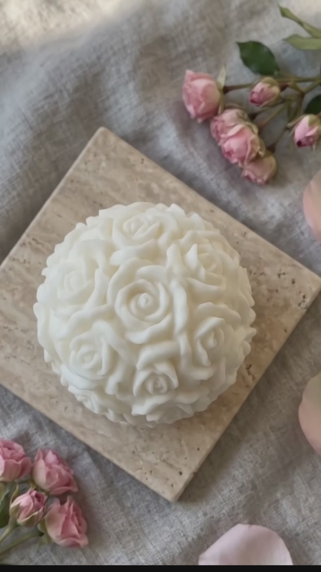 Rose Blossom Sculpture Candle